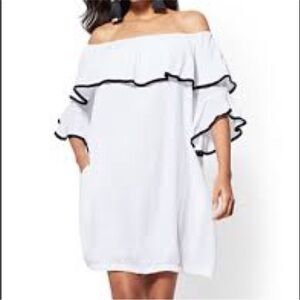 New York & Company Off The Shoulder Shift Dress